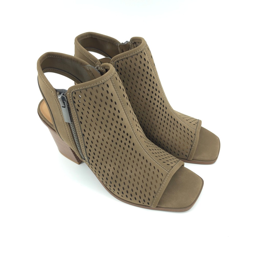 indigo rd. Womens ZENEVA Bootie Taupe Size 8M Perforated Block Heel